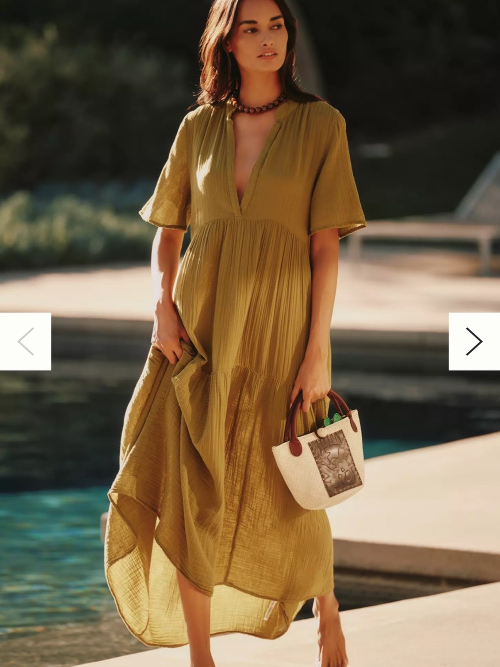 Anthropologie Kallie Flowy Maxi Dress - cotton gauze - Size M - Picture 2 of 4
